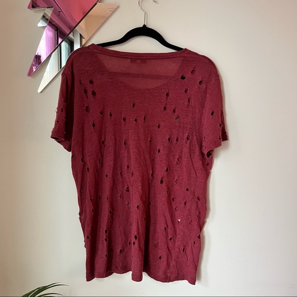 #328 IRO Clay Distressed Linen T Shirt - Picture 2 of 3